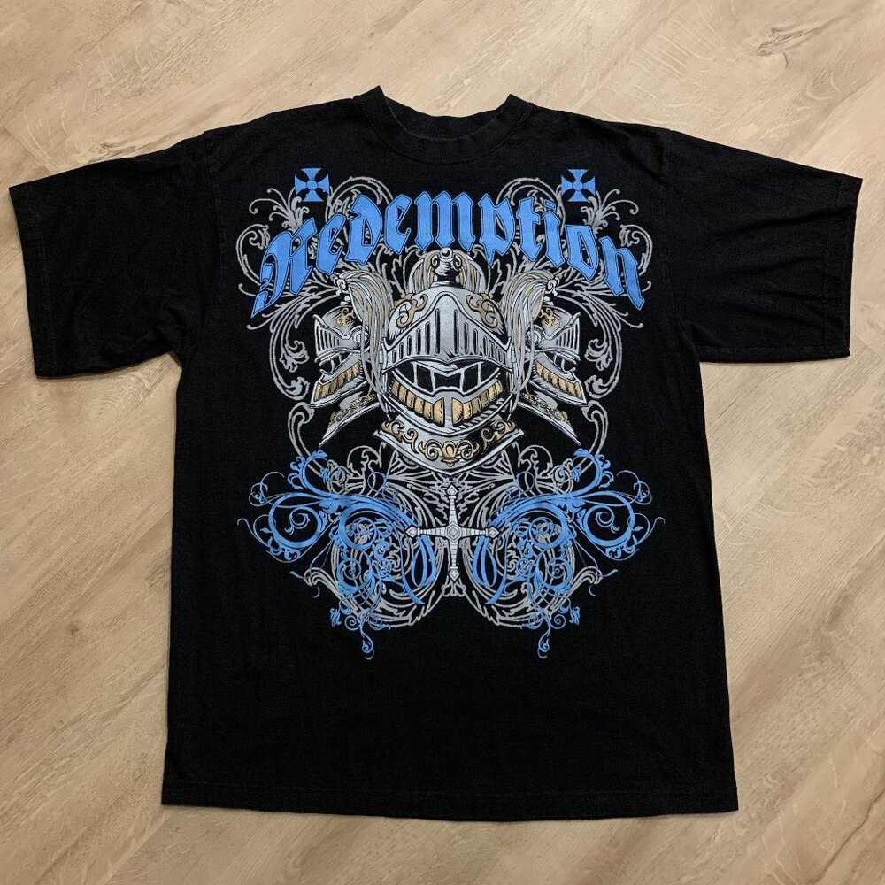 CyberTek Y2K Redemption Goth Grunge T-Shirt Men's 2XL Knights Tribal MMA Tee
